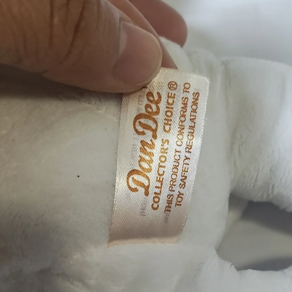Festive White and‎ Red Plush Dog Toy